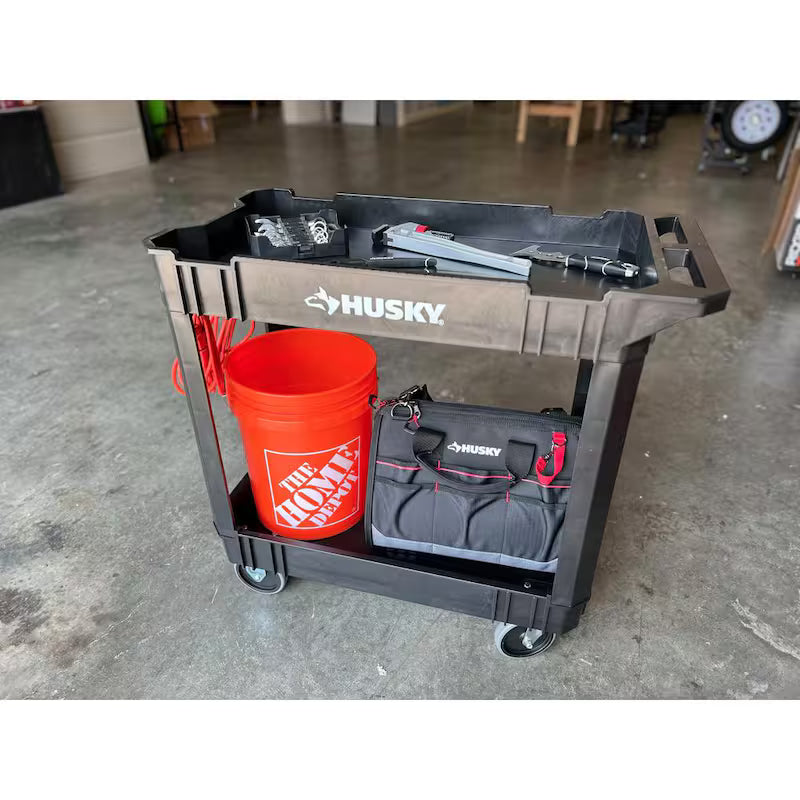 2-Tier Plastic Service Cart with 500 lb. Capacity C8579