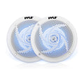 6.5 Inch Waterproof Low Profile Marine Speakers, White (2 Pack) I402
