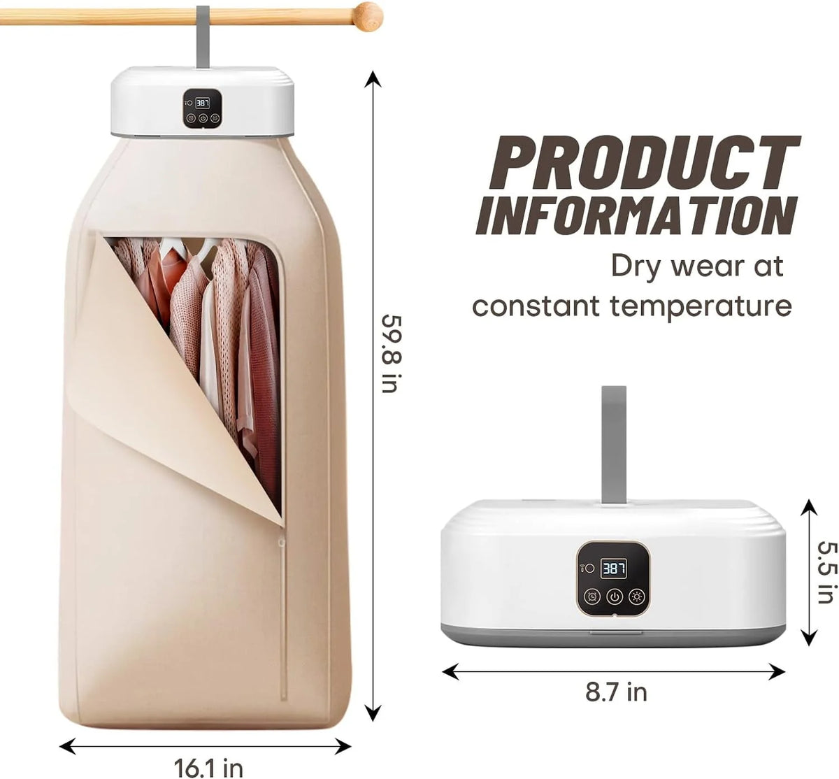 Portable Compact Clothes Dryer with Timer P698