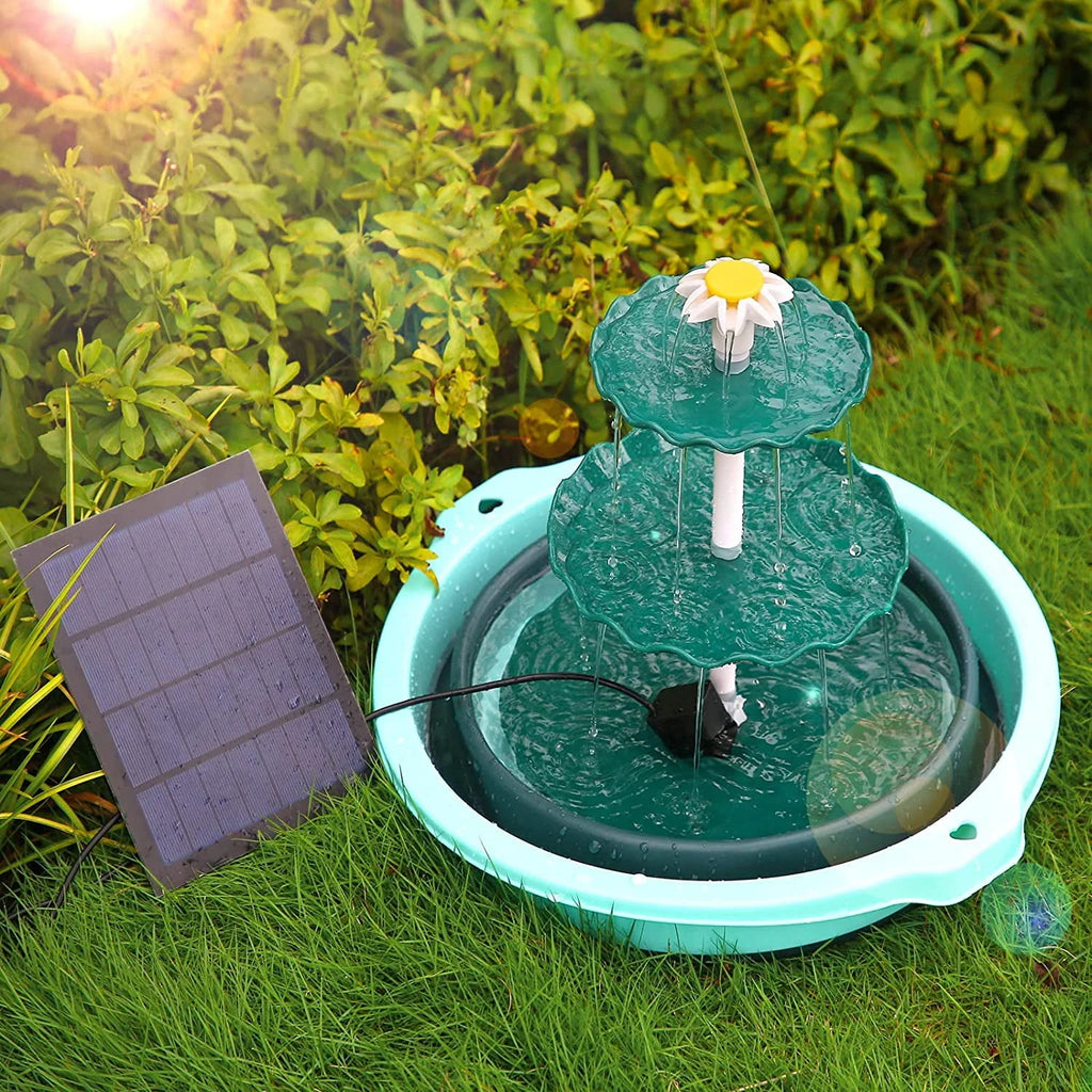 3 Tiered Bird Bath with 3.5W Solar Pump L7046