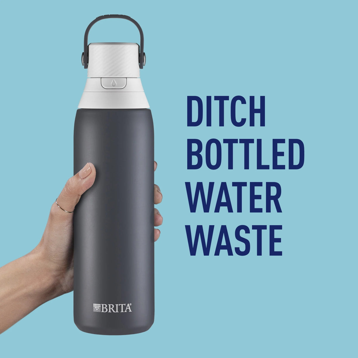 20 oz Stainless Steel Filtered Insulated Water Bottle with Straw G254731