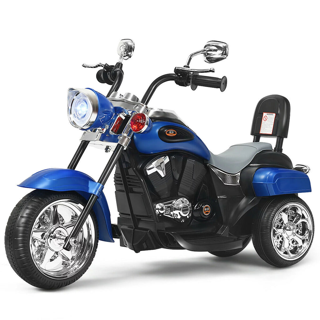 6V Kids Ride On Motorcycle 3 Wheel Trike with Headlight White P287953