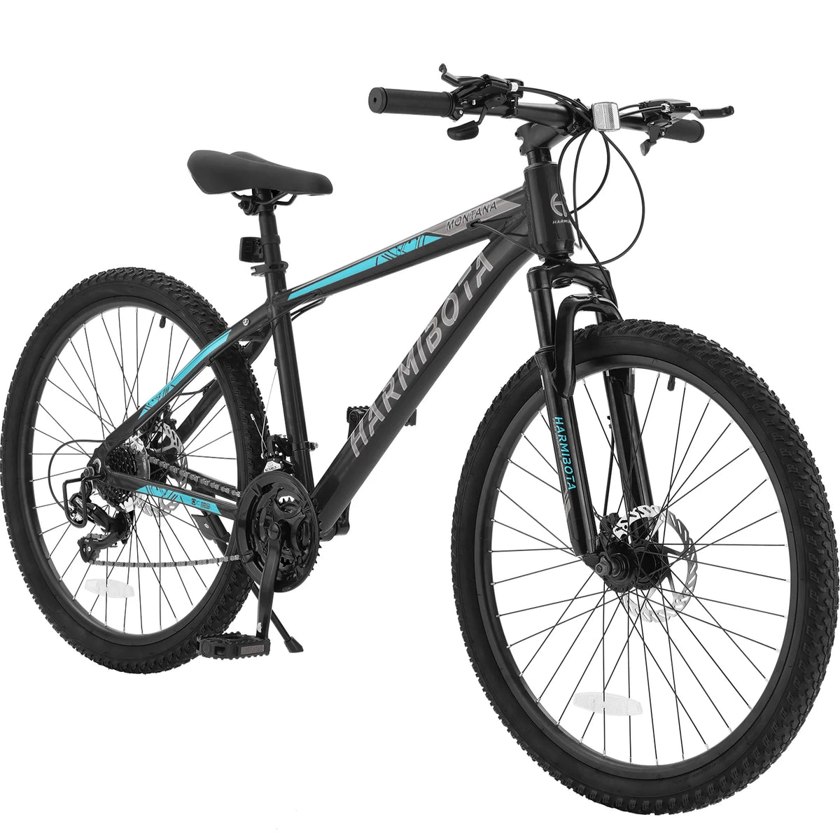 26 Aluminum Mountain Bike with Disc Brakes & Suspension, Black D6457