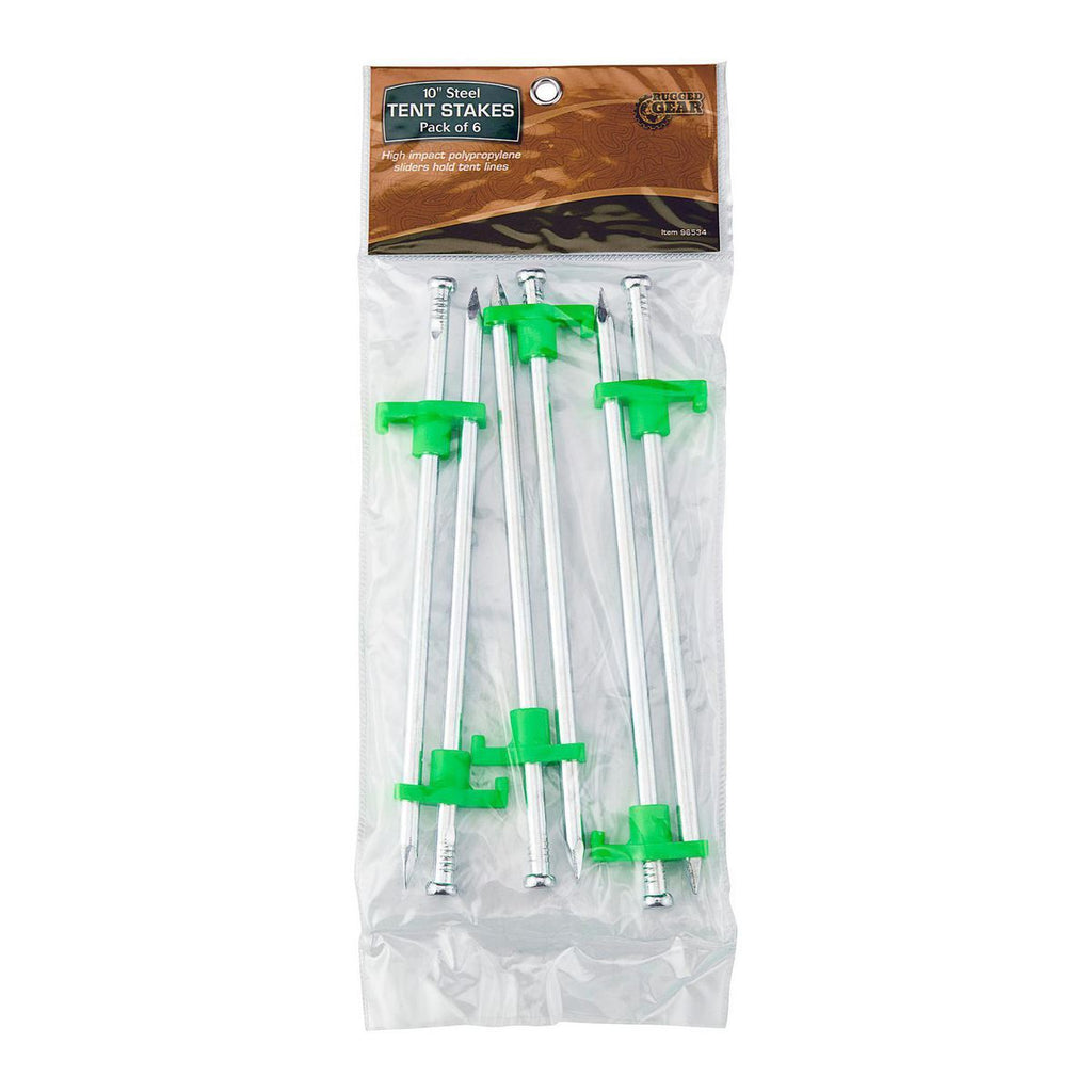 10 In. Steel Tent Stakes, 6-Pack V6127