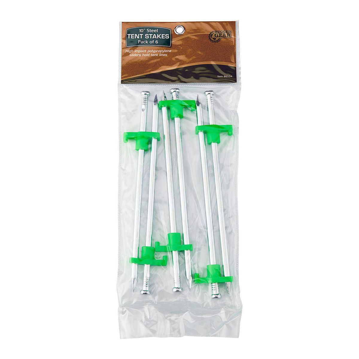 10 In. Steel Tent Stakes, 6-Pack V6127