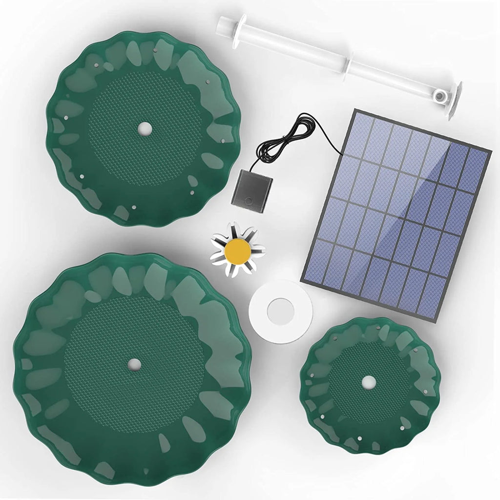3 Tiered Bird Bath with 3.5W Solar Pump L7046