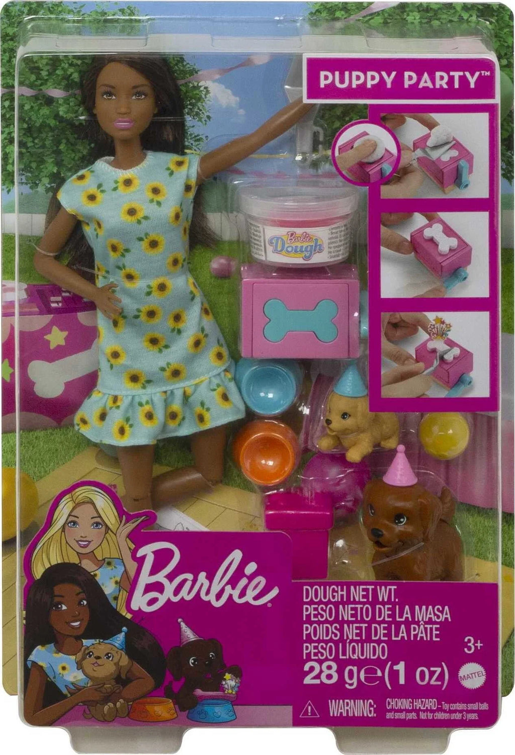 Brunette Doll & Playset with 2 Puppies, Cake Molds, Dough & Accessories N282