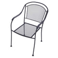Black Stackable Metal Stationary Dining Chair with Mesh Seat T1271