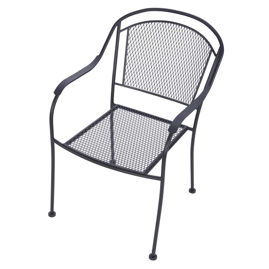 Black Stackable Metal Stationary Dining Chair with Mesh Seat T1271
