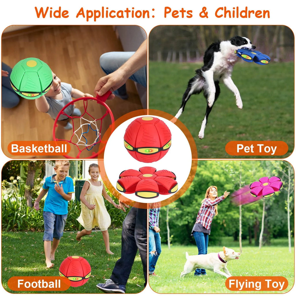4 Pack LED Flying Saucer Ball Dog Toy Y7517