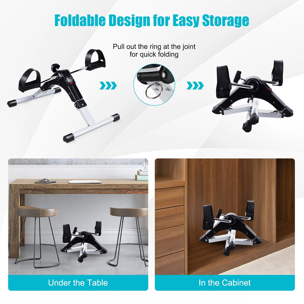 Folding Stationary Under Desk Exercise Bike T31392