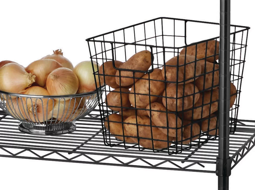 Steel 6-Tier Storage Shelf Unit Black W521210