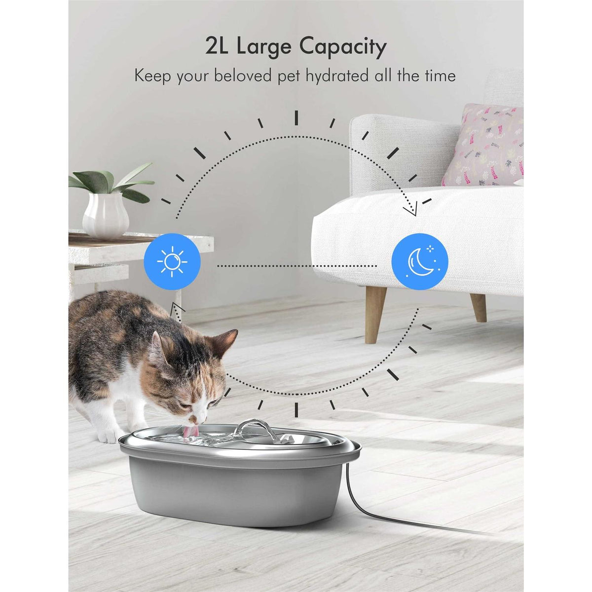 Cat Water Fountain Stainless Steel H3172