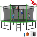 12FT Round Outdoor Trampoline with Enclosure Net Q66672