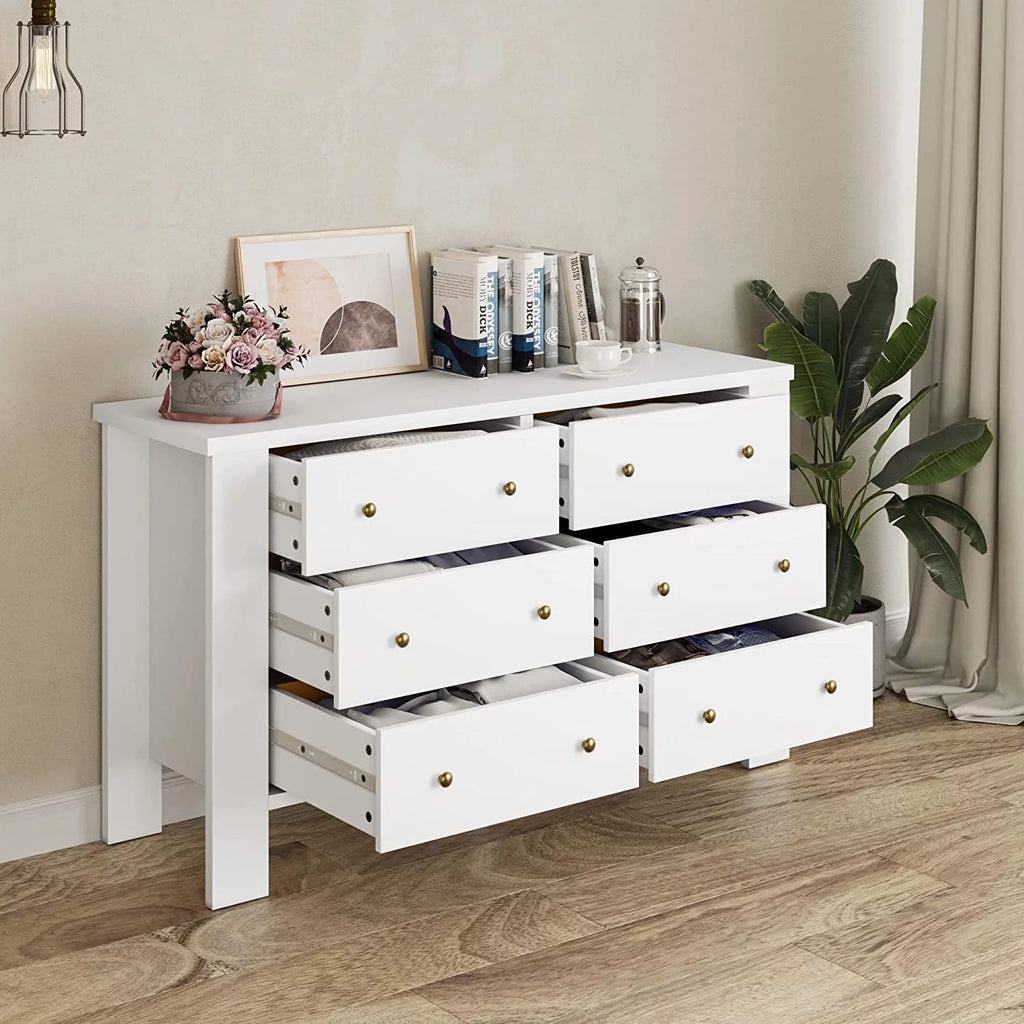 Dark Brown 6 Drawer Dresser I19017