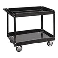 36 in. x 24 in. Two Shelf Steel Service Cart, Black O856537