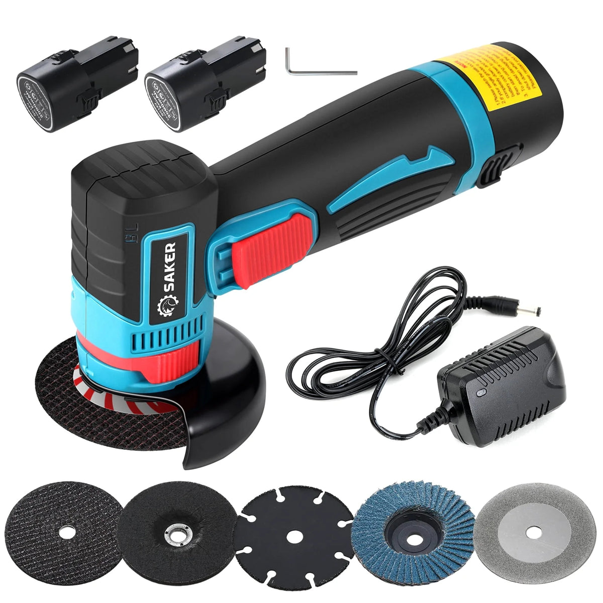 Cordless Angle Grinder 12V 16800 RPM Power Tool with 5 PCS Disc U520040