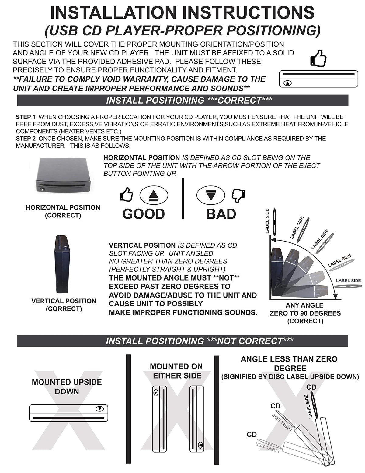 External Portable USB CD Player for Car B6952