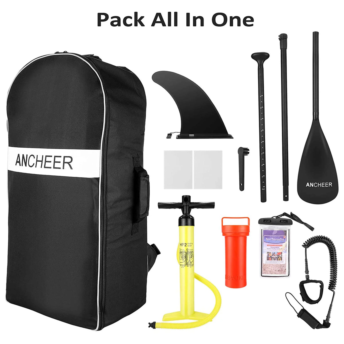 Yellow Inflatable Stand Up Paddle Board with Bag D6855