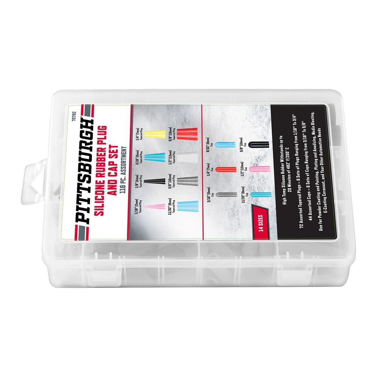 Silicone Rubber Plug and Cap Set, 116-Piece U863