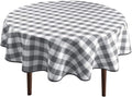 Black and White Checkered Round Tablecloth 60 Inch T1979