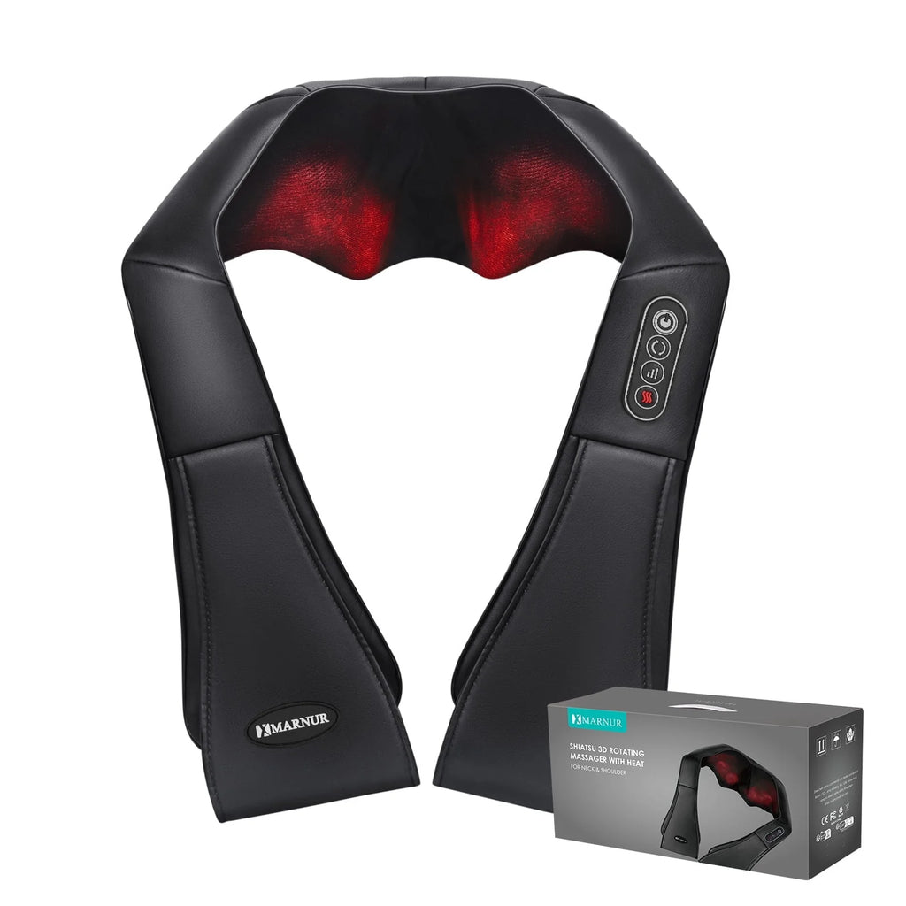 Black 3D Deep Tissue Kneading Shiatsu Neck and Shoulder Massager with Heat U63868