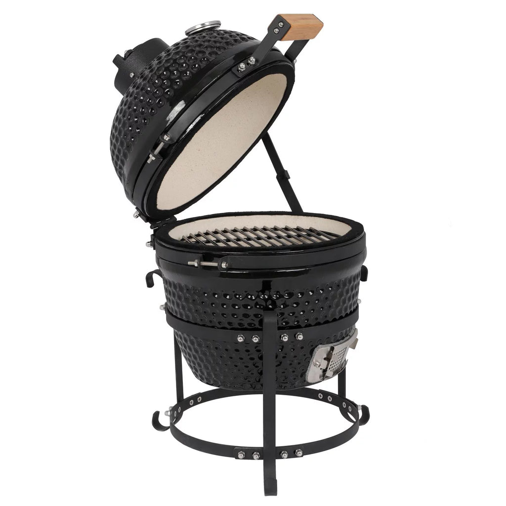 13in Round Ceramic Charcoal Grill Black F370782