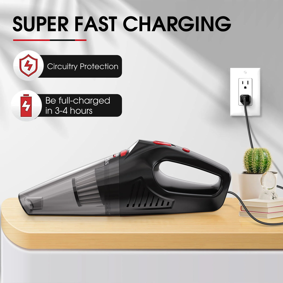 Cordless Portable Handheld Car Vacuum Cleaner with LED Lights R923396
