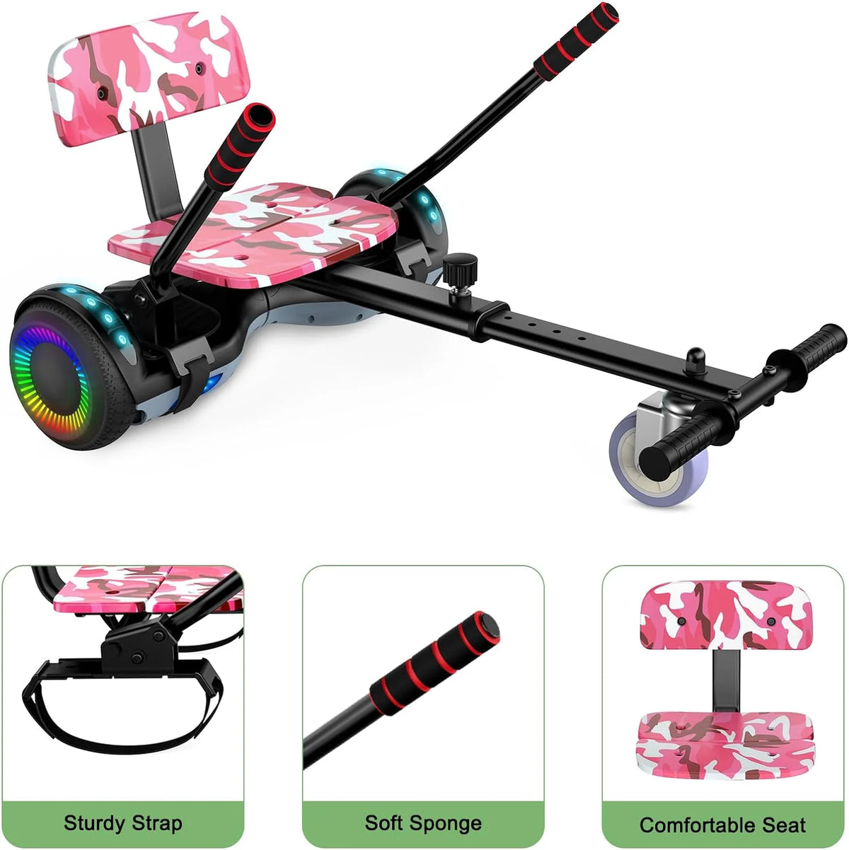 6.5 Two Wheel Self Balancing Scooter with Seat Attachment T768285