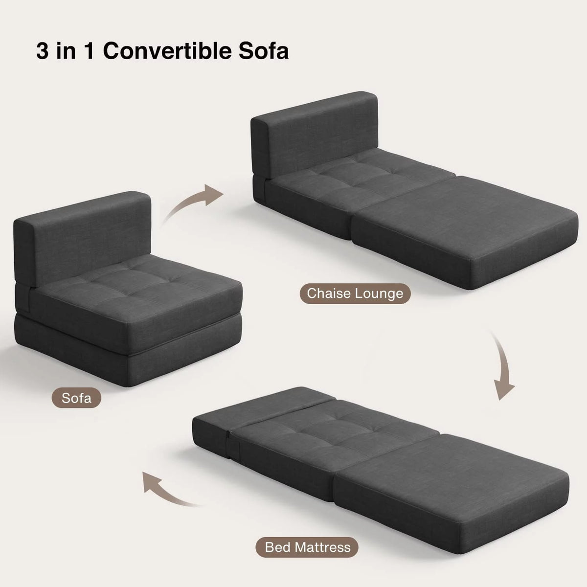 Light Gray Sleeper Sofa Bed P8545