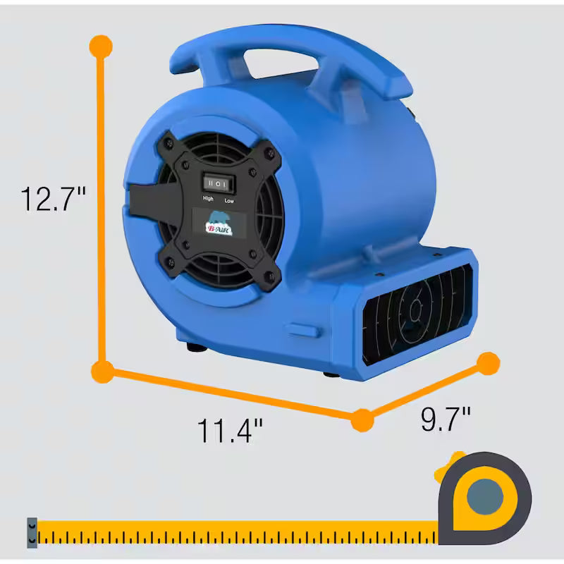 1/8 HP Air Mover Carpet Dryer Floor Blower Fan Blue H91550