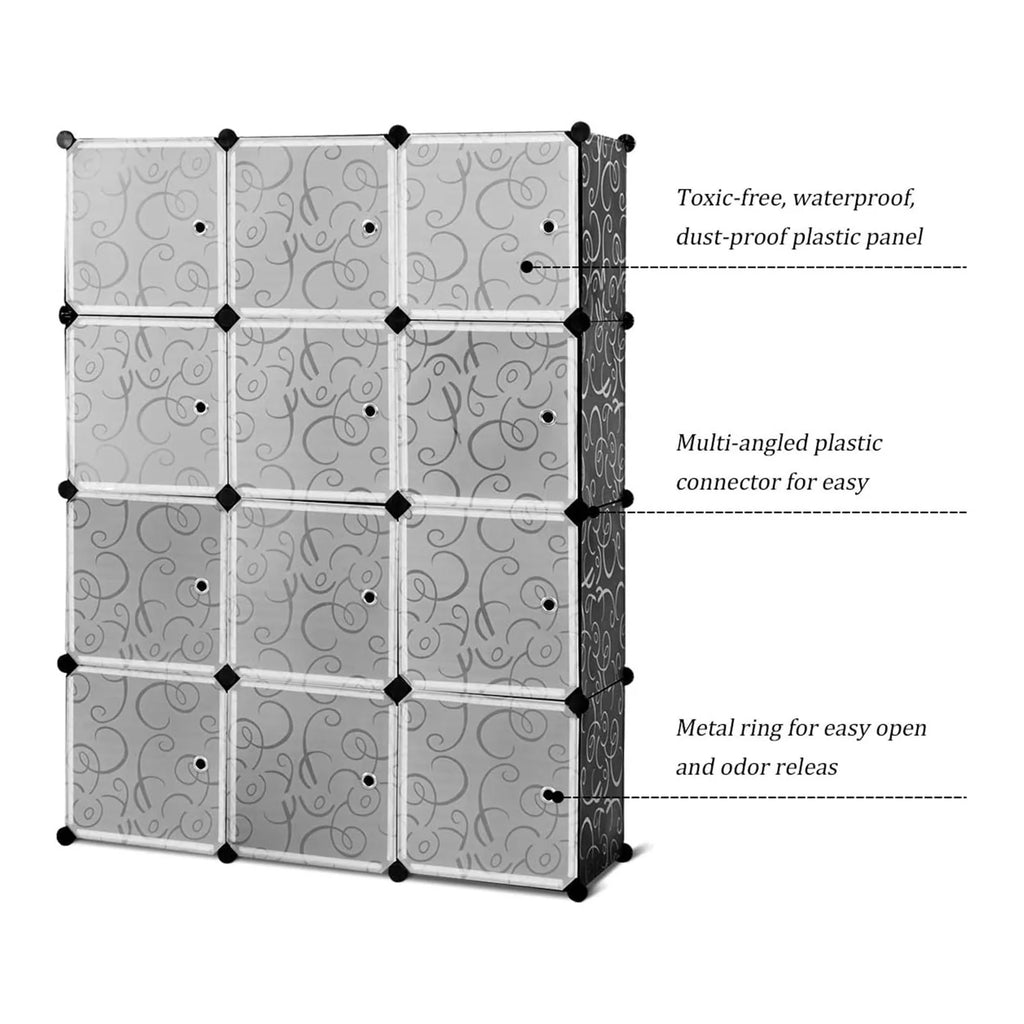 14'' x 14'' 12 Cube Storage Organizer with Doors I427