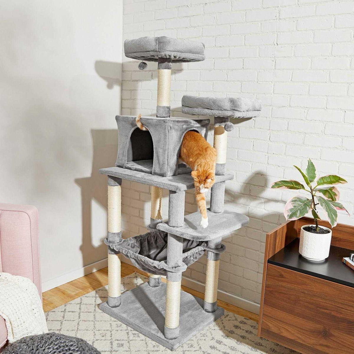 64-in Cat Tree with Hammock L9969