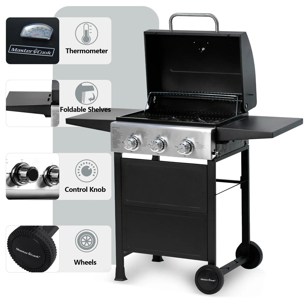 3 Burner Stainless Steel Propane Gas Grill F220
