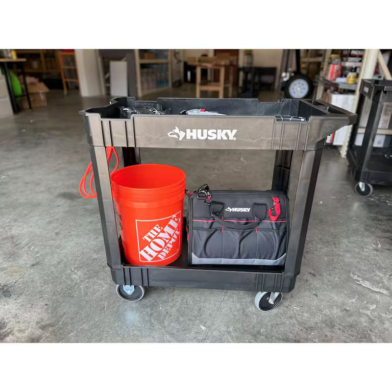 2-Tier Plastic Service Cart with 500 lb. Capacity C8579