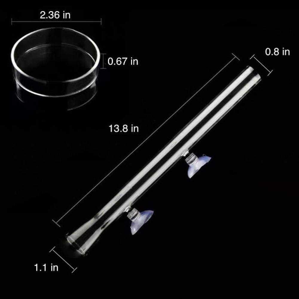 Aquarium Shrimp Feeding Tube and Dish Clear Crystal Glass Feeder Tray F278