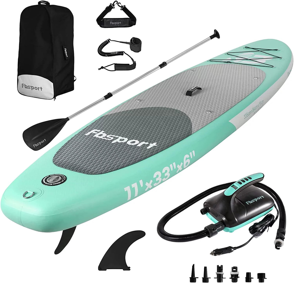 11'×33×6 Inflatable Stand Up Paddle Board with Carry Bag F6687