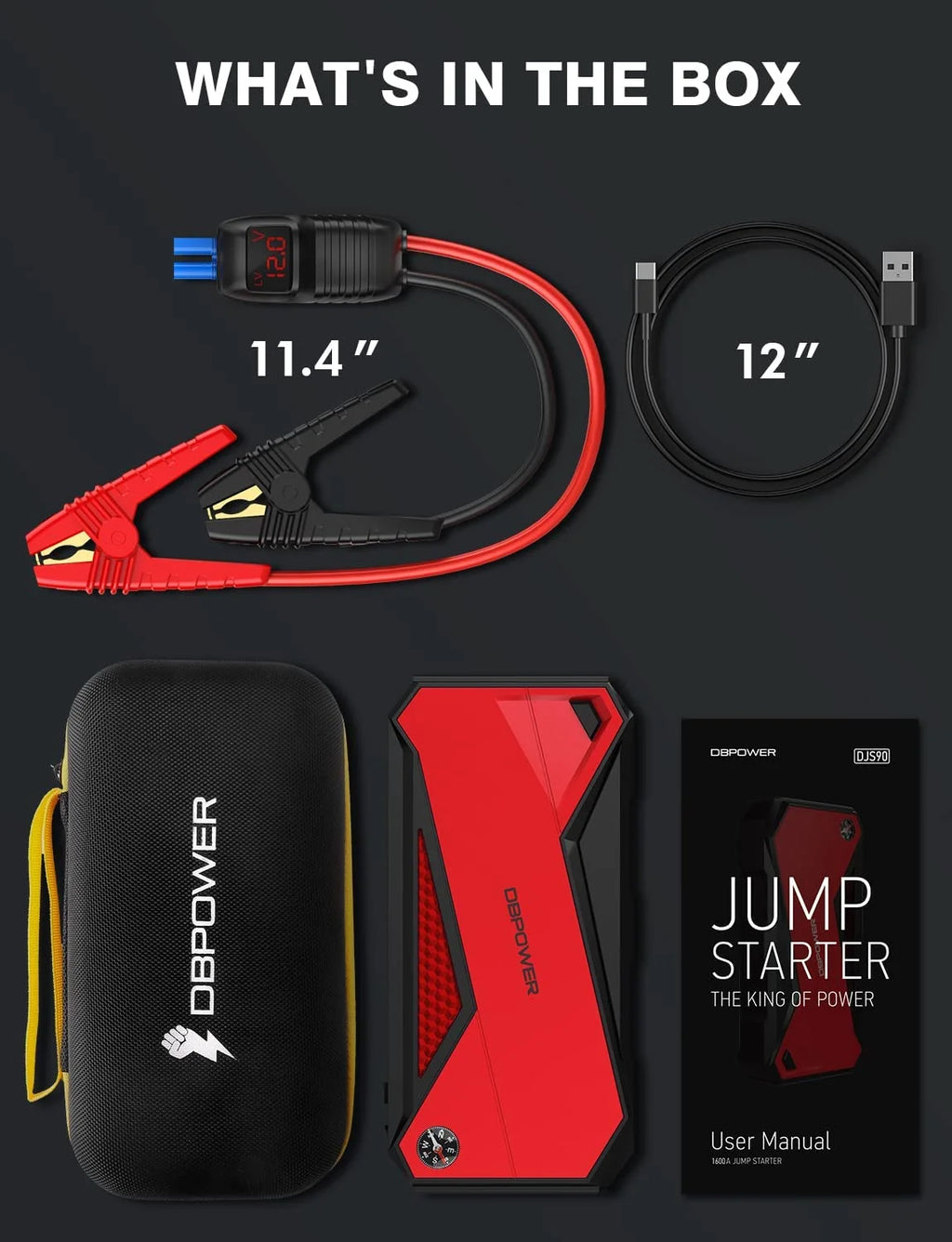 1600A Peak 18000mAh Portable Car Jump Starter H494