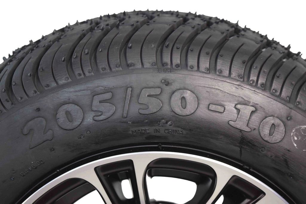 205/50-10 Golf Cart Turf Tire & Black Wheel Kit 2 Pack Q504320