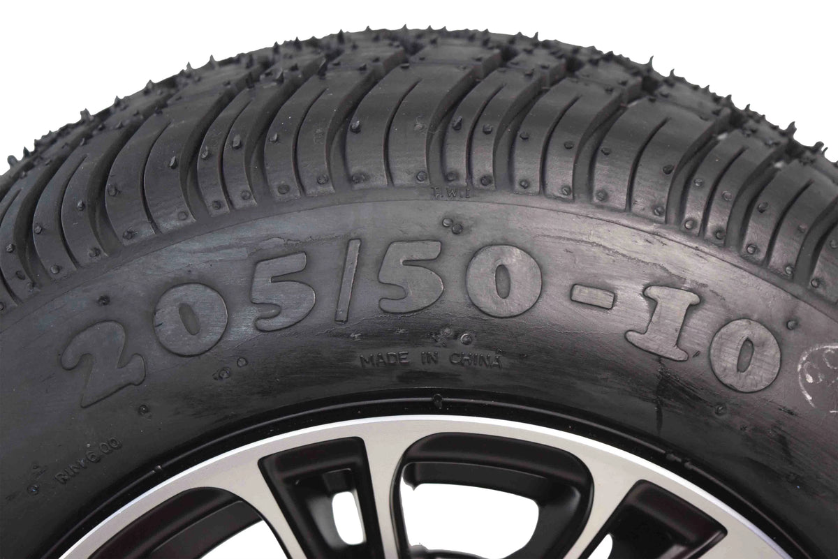 205/50-10 Golf Cart Turf Tire & Black Wheel Kit 2 Pack Q504320