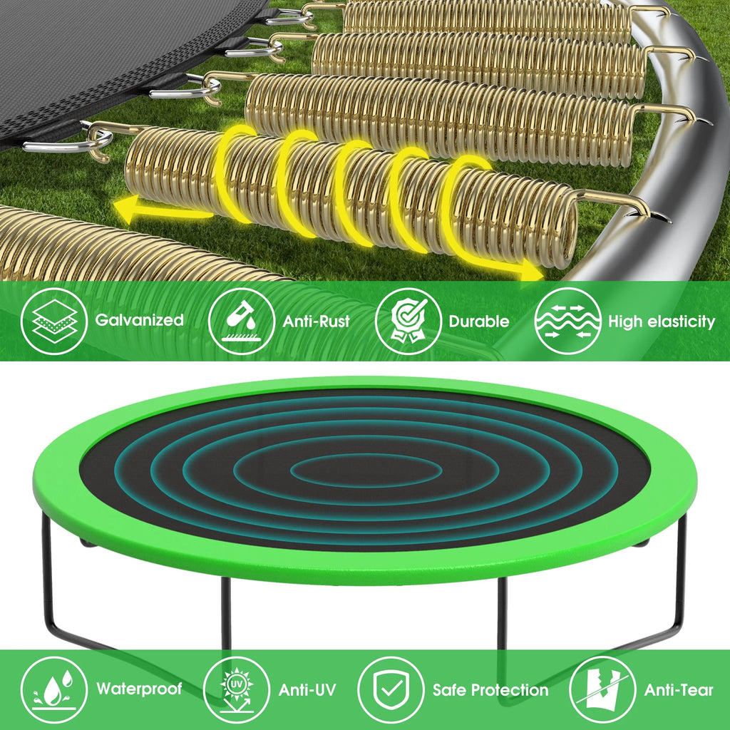 12FT Round Outdoor Trampoline with Enclosure Net Q66672