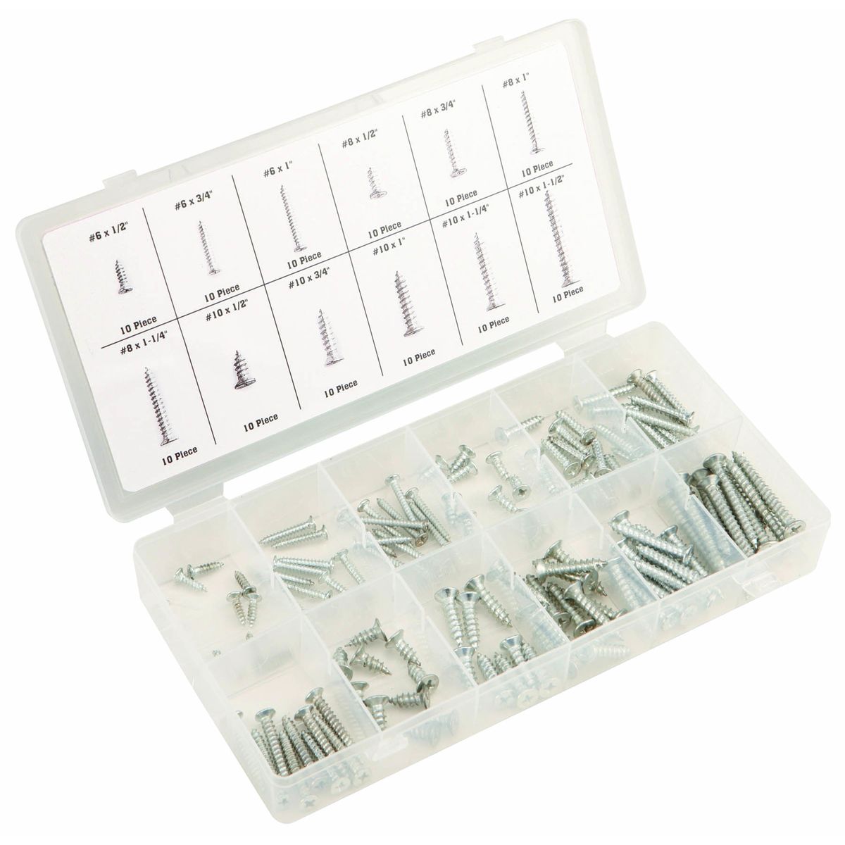 Self-Tapping Wood Screw Set, 120 Piece R76864