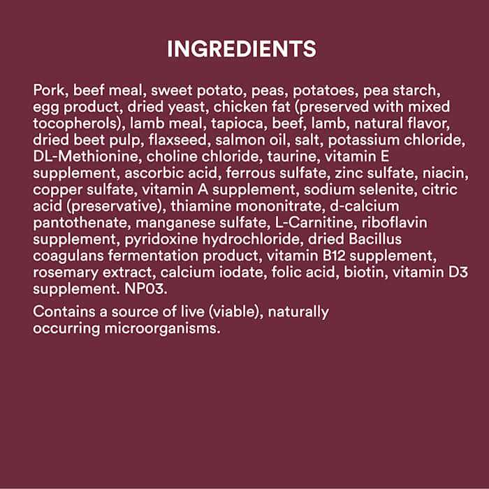 Grain Free Pork Beef & Lamb Recipe Dry Dog Food P605504