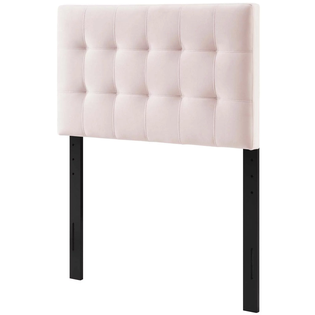 Pink Velvet Twin Size Tufted Headboard H40357