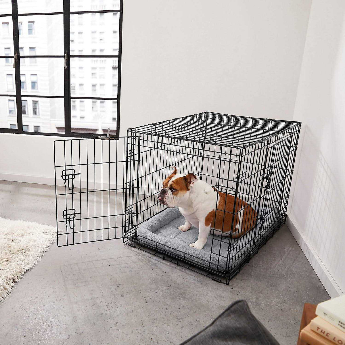 Heavy Duty Fold & Carry Double Door Collapsible Wire Dog Crate T609