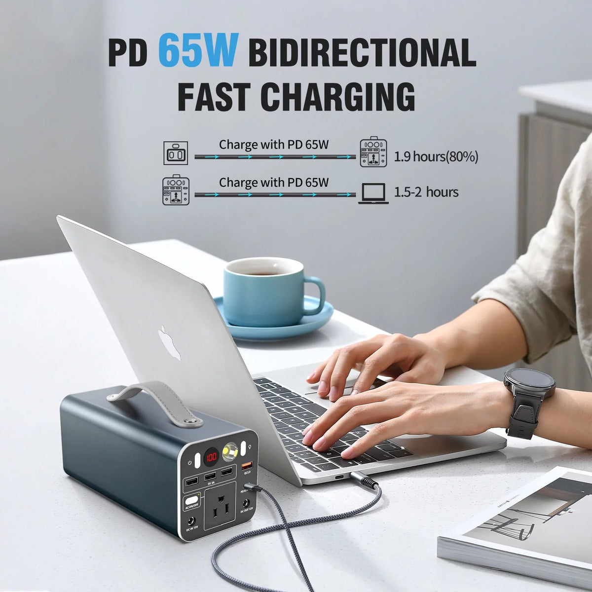 155Wh 42000mAh Laptop Power Bank with 150W AC Outlet V7919