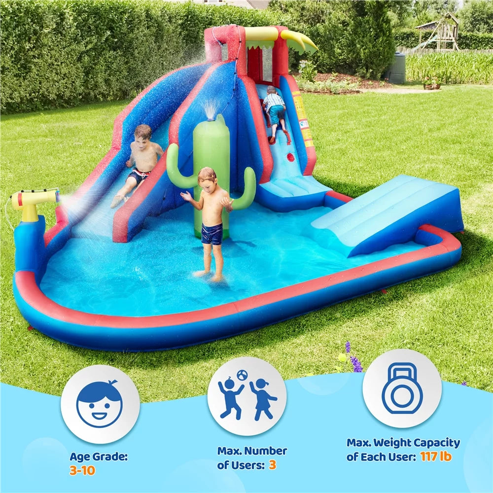 Inflatable Water Slide with Storage Bag & 520 W Blower U732