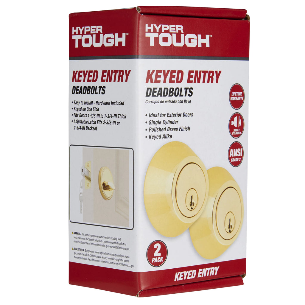 Stainless Steel Single Cylinder Deadbolt Twin Pack T27937