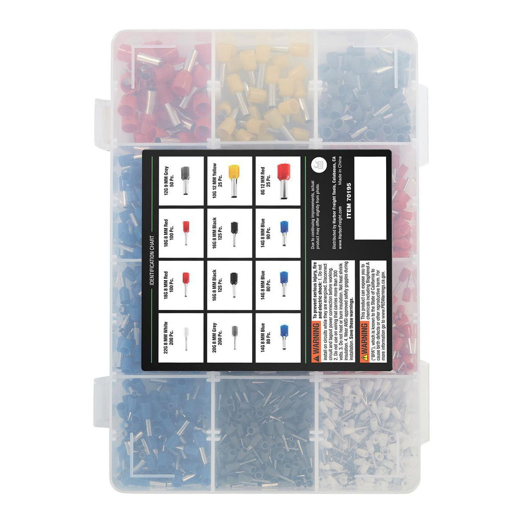 Wire Ferrule Assortment, 1200-Piece N56529