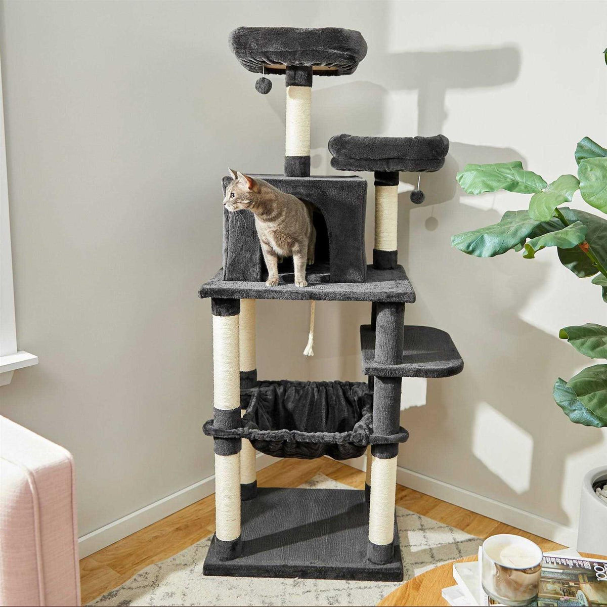 64-in Cat Tree with Hammock L9969